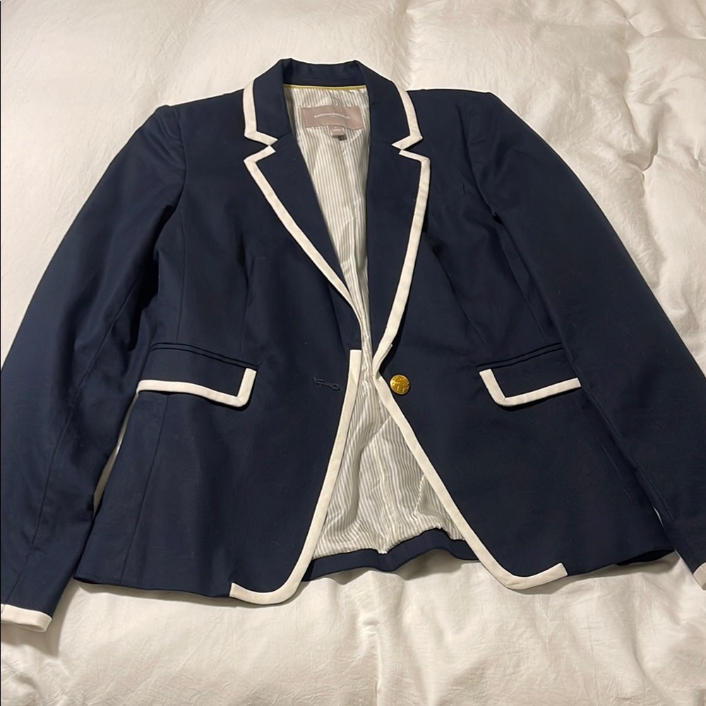 Banana Republic Navy Blazer with White Trim
